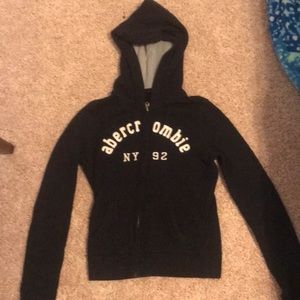 Black Abercrombie zip up sweatshirt
